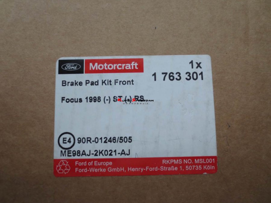 Klocki hamulcowe Focus MK1 Motorcraft - przód kpl. / 1763301